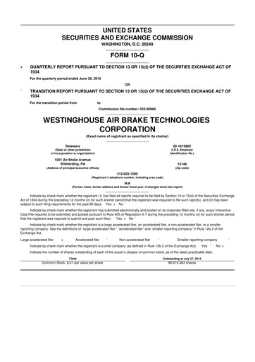 Thumbnail Wabtec 10-Q Quarterly Report FY2015 