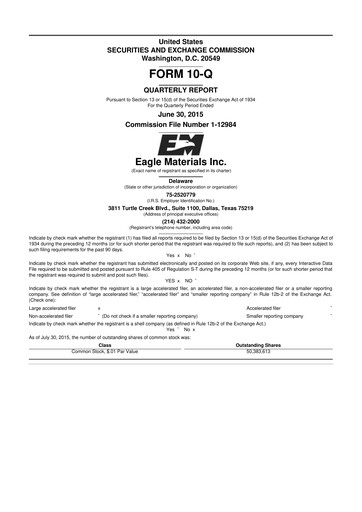 Thumbnail Eagle Materials
 10-Q Quarterly Report FY2016 