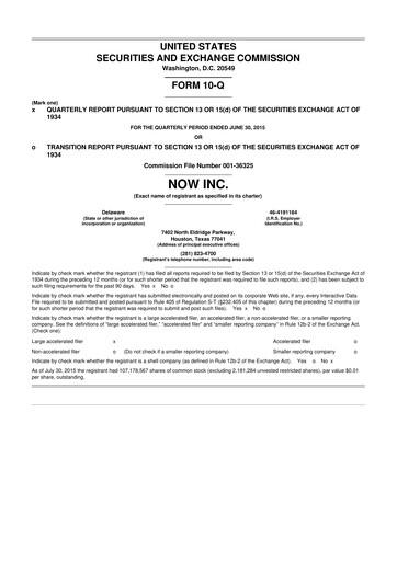 Thumbnail DNOW Inc. 10-Q Quarterly Report FY2015 