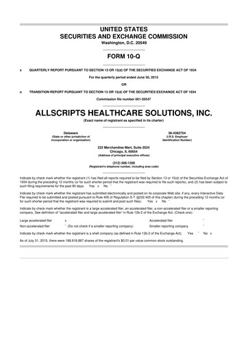 Thumbnail Veradigm 10-Q Quarterly Report FY2015 