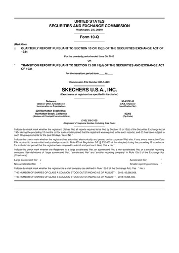 Thumbnail Skechers
 10-Q Quarterly Report FY2015 