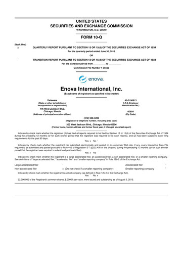 Thumbnail Enova International
 10-Q Quarterly Report FY 