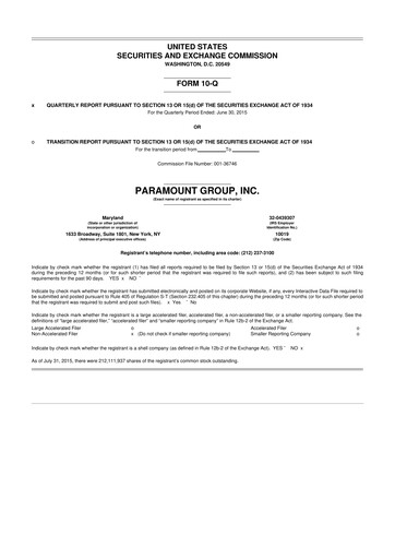 Thumbnail Paramount Group 10-Q Quarterly Report FY2015 