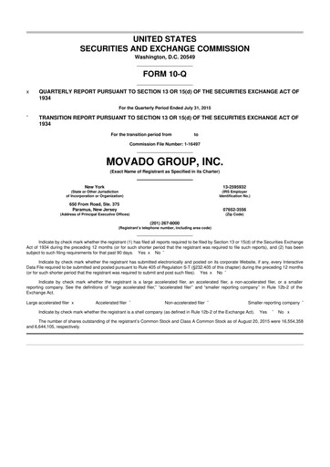 Vorschaubild Movado Group 10-Q Quartalsbericht 2016 