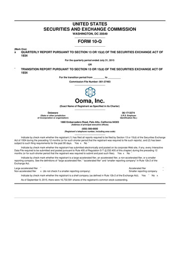 Vorschaubild Ooma 10-Q Quartalsbericht 2016 