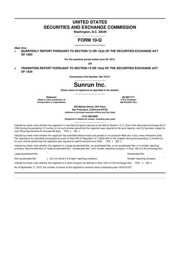 Thumbnail Sunrun
 10-Q Quarterly Report FY2015 