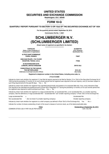 Thumbnail SLB (Schlumberger) 10-Q Quarterly Report FY2015 