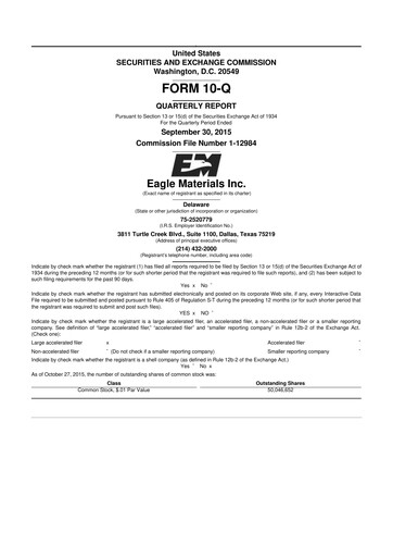 Thumbnail Eagle Materials
 10-Q Quarterly Report FY2016 