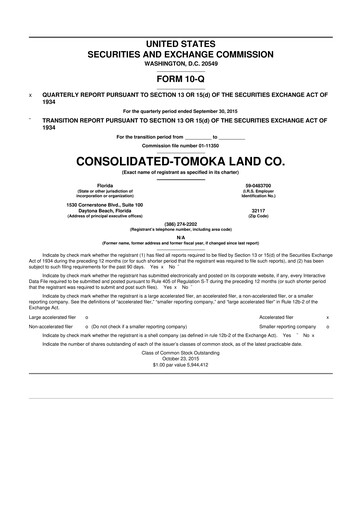 Thumbnail CTO Realty Growth 10-Q Quarterly Report FY2015 