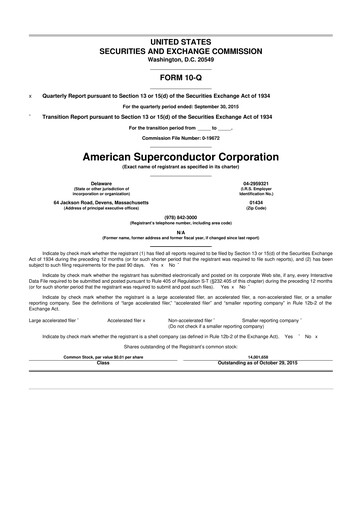 Thumbnail American Superconductor Corporation 10-Q Quarterly Report FY2015 
