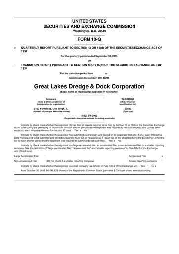Thumbnail Great Lakes Dredge & Dock Corp. 10-Q Quarterly Report FY2015 