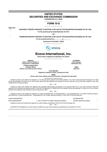 Thumbnail Enova International
 10-Q Quarterly Report FY 