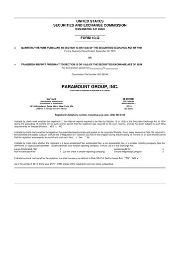 Thumbnail Paramount Group 10-Q Quarterly Report FY2015 