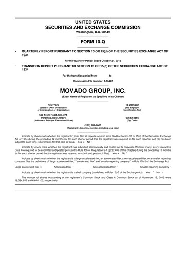 Vorschaubild Movado Group 10-Q Quartalsbericht 2016 