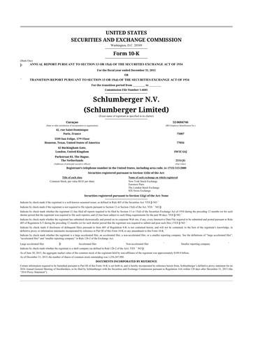 Thumbnail SLB (Schlumberger) 10-K Annual Report 2015