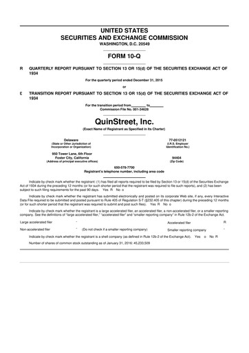 Thumbnail QuinStreet
 10-Q Quarterly Report FY 