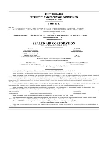 Thumbnail Sealed Air
 10-K Annual Report 2015