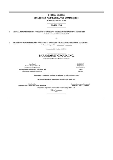 Thumbnail Paramount Group 10-K Annual Report 2015