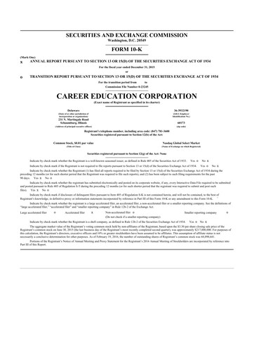 Thumbnail Perdoceo Education 10-K Annual Report 2015