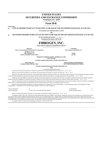 Thumbnail FibroGen 10-K Annual Report 2015