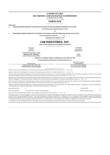 Thumbnail LSB Industries 10-K Annual Report 2015