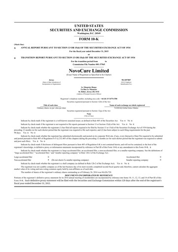 Thumbnail Novocure
 10-K Annual Report 2015