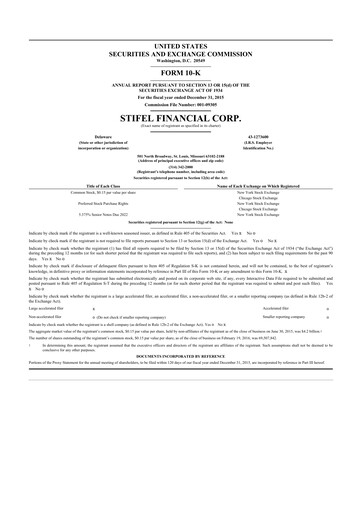 Thumbnail Stifel
 10-K Annual Report 2015