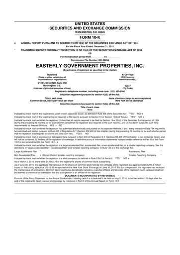 Vorschaubild Easterly Government Properties 10-K Jahresbericht 2015