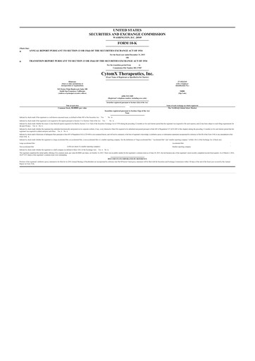 Vorschaubild CytomX Therapeutics
 10-K Jahresbericht 2015