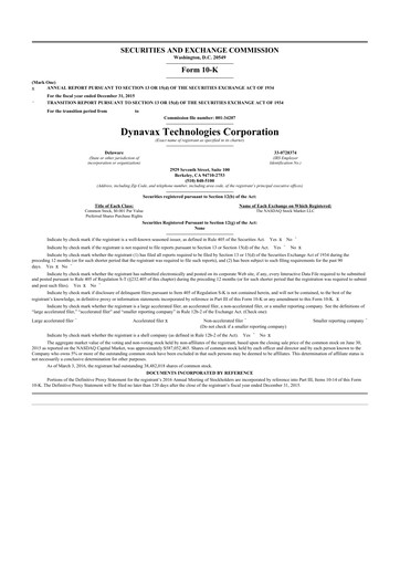 Vorschaubild Dynavax Technologies
 10-K Jahresbericht 2015