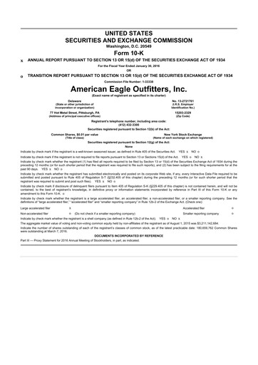 Thumbnail American Eagle Outfitters
 10-K Annual Report 2015