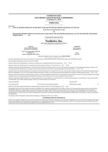 Vorschaubild Evofem Biosciences
 10-K Jahresbericht 2015