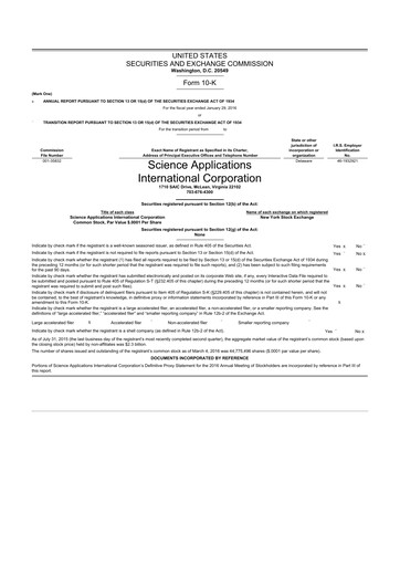 Thumbnail SAIC (Science Applications International Corp) 10-K Annual Report 2016