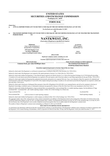 Miniature ImmunityBio 10-K Rapport annuel 2015