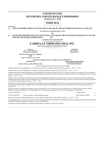 Miniature KalVista Pharmaceuticals 10-K Rapport annuel 2015