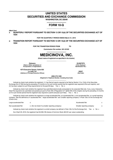 Thumbnail MediciNova 10-Q Quarterly Report FY 