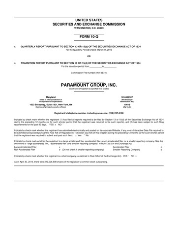 Thumbnail Paramount Group 10-Q Quarterly Report FY2016 