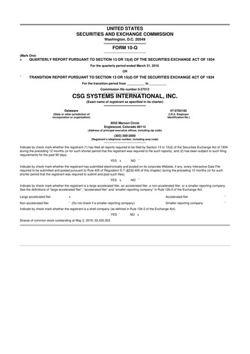 Thumbnail CSG International
 10-Q Quarterly Report FY2016 