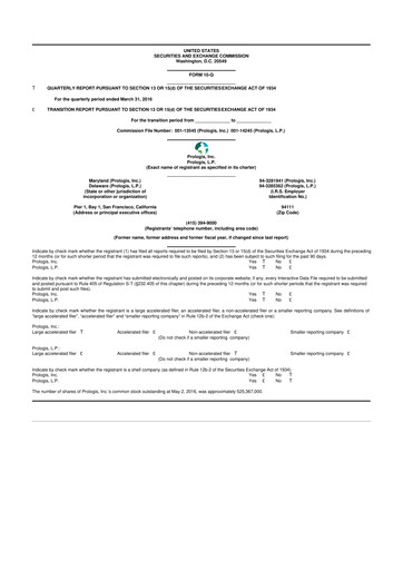 Thumbnail Prologis 10-Q Quarterly Report FY2016 