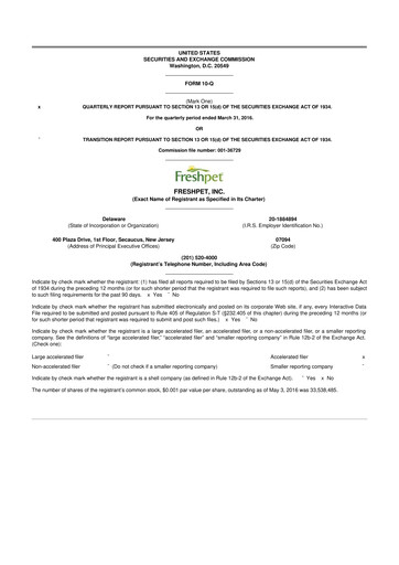 Thumbnail Freshpet 10-Q Quarterly Report FY2016 