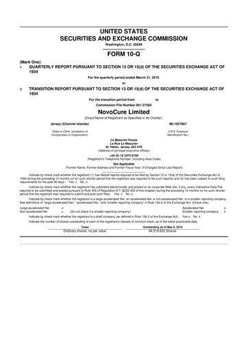 Thumbnail Novocure
 10-Q Quarterly Report FY2016 