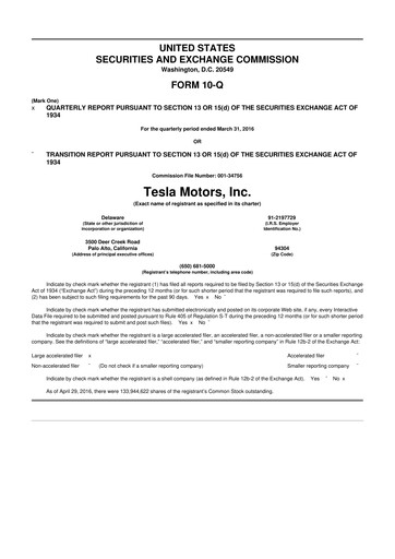 Thumbnail Tesla 10-Q Quarterly Report FY2016 