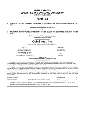 Thumbnail QuinStreet
 10-Q Quarterly Report FY 
