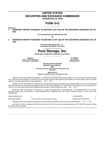 Vorschaubild Pure Storage
 10-Q Quartalsbericht 2016 