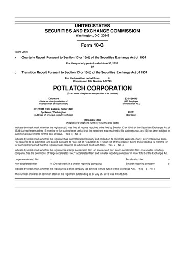 Thumbnail PotlatchDeltic
 10-Q Quarterly Report FY 
