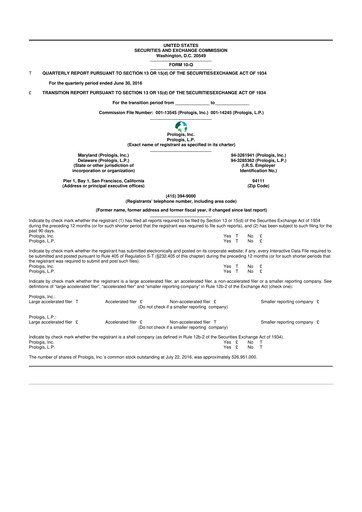 Thumbnail Prologis 10-Q Quarterly Report FY2016 
