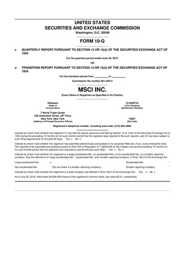 Thumbnail MSCI 10-Q Quarterly Report FY2016 