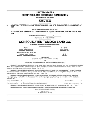 Thumbnail CTO Realty Growth 10-Q Quarterly Report FY2016 