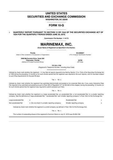Thumbnail MarineMax 10-Q Quarterly Report FY2016 
