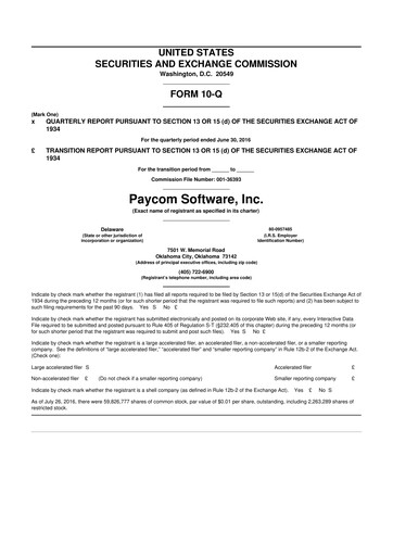 Thumbnail Paycom
 10-Q Quarterly Report FY2016 